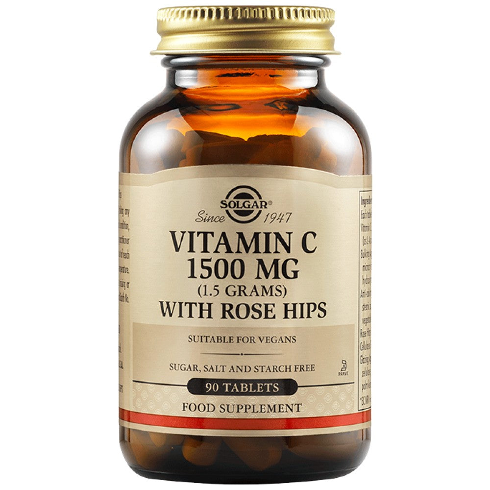 Solgar Vitamin C 1500 mg + Rose Hips - 90 Таблетки - Feel You