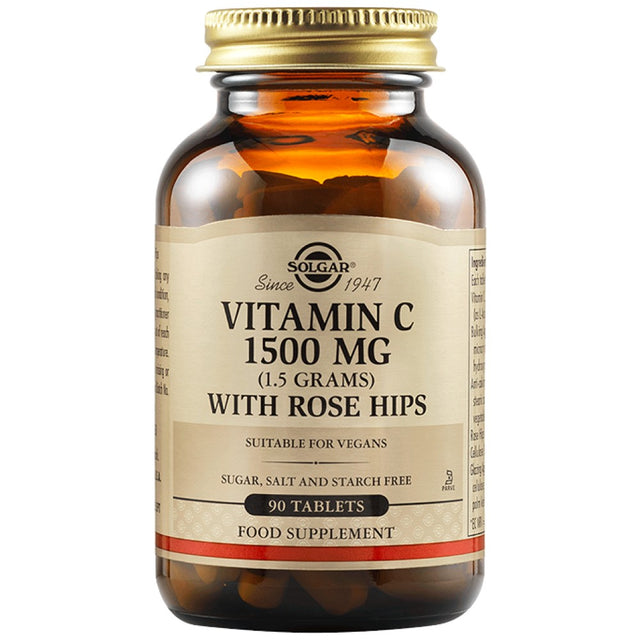 Solgar Vitamin C 1500 mg + Rose Hips - 90 Таблетки - Feel You