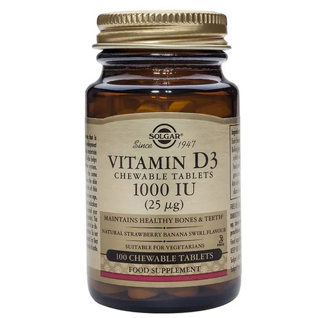 Solgar Vitamin D3 1000 IU 25cmg Cholecalciferol 100 Tablets - Feel You