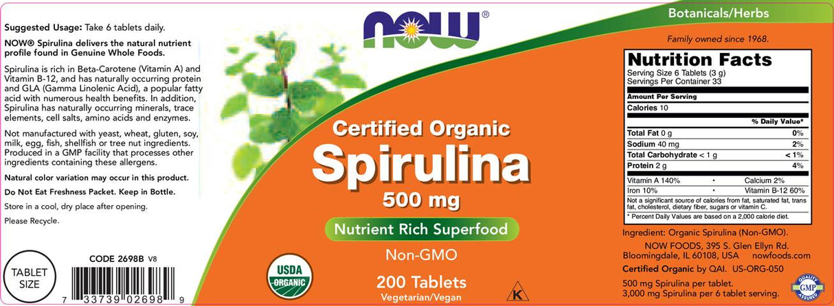 Spirulina 500 mg - 200 Таблетки - Feel You