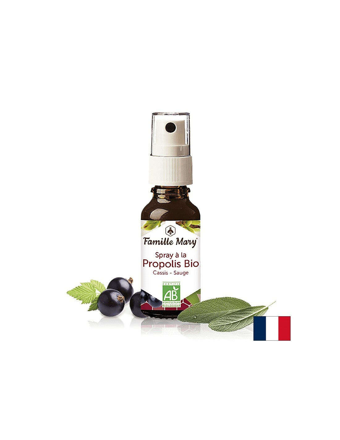 Spray à la Propolis Bio /  Спрей за гърло с кафяв прополис, салвия и касис, 20 ml Famille Mary - Feel You