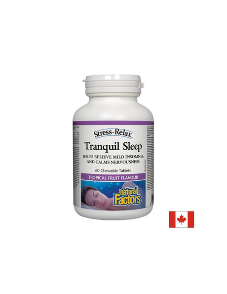 Stress-Relax® Tranquil Sleep х 60 дъвчащи таблетки (при безсъние и стрес) Natural Factors - Feel You