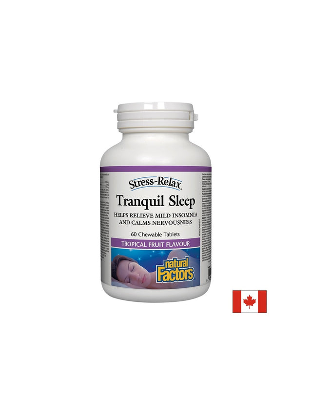 Stress-Relax® Tranquil Sleep х 60 дъвчащи таблетки (при безсъние и стрес) Natural Factors - Feel You