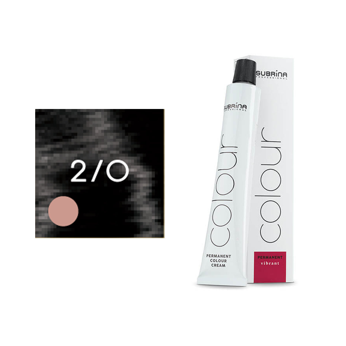 Subrina Professional, Essential Colour, Permanent Hair Dye, 2/0 Black, 100 ml - Feel You