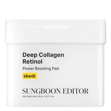 Sungboon Editor - Deep Collagen Retinol Power Boosting Pad - Care Pads with Collagen and Retinolem - 190ml/ 100pcs. - Feel You