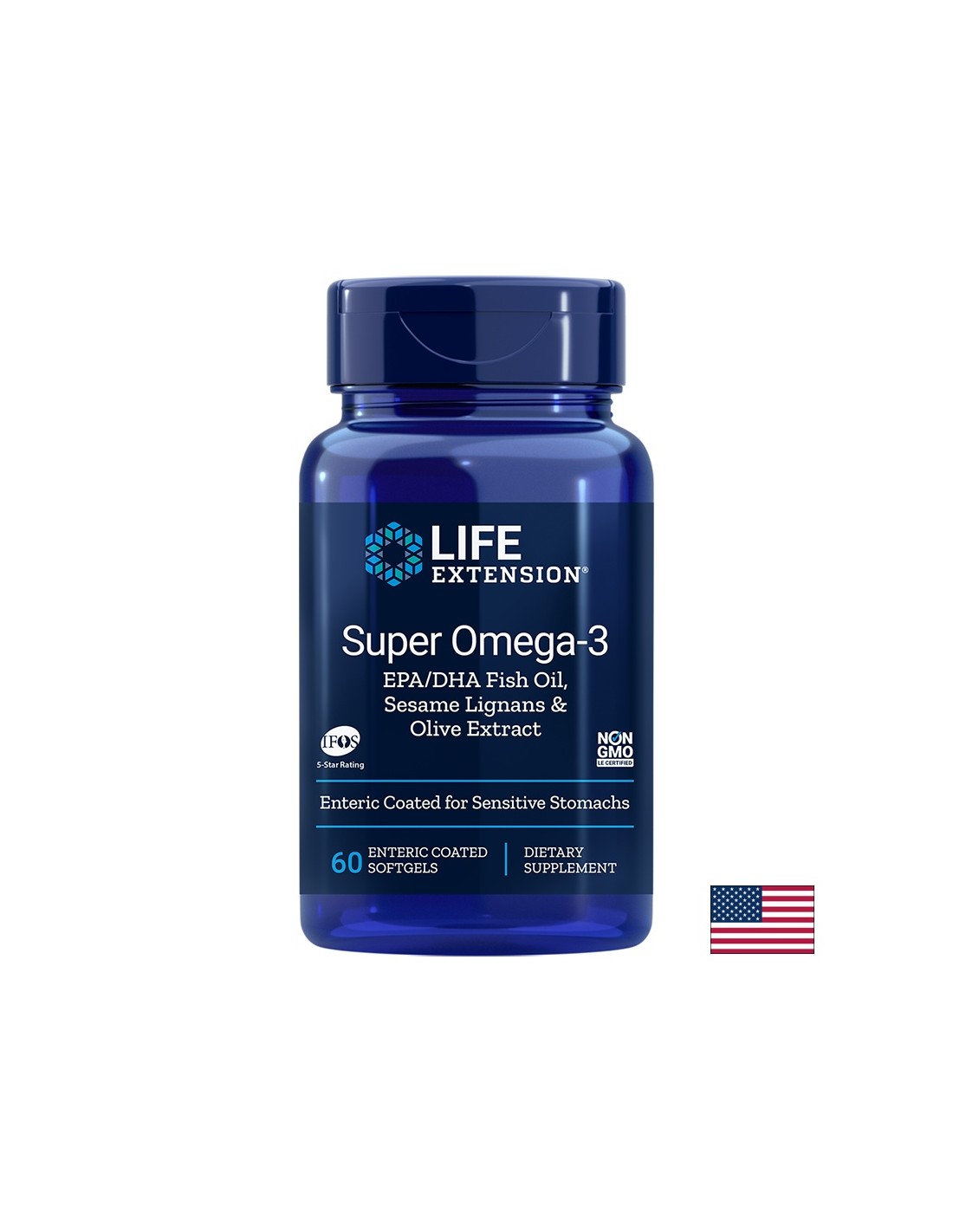 Super Omega-3 / Омега-3 от риба с добавени Лигнан от сусам и Маслина х 60 стомашно-устойчиви софтгел капсули - Feel You