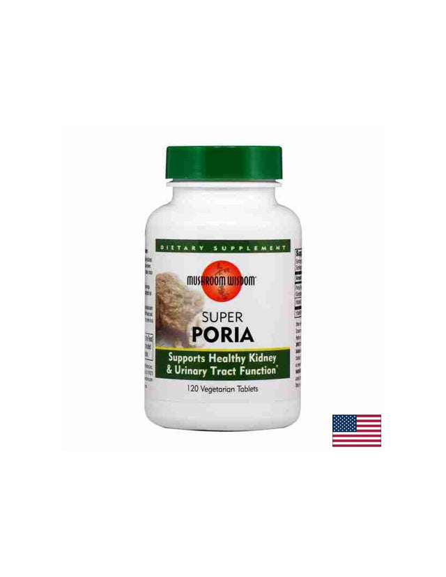 Бъбреци и уринарен тракт - Пория-медицинска гъба - Super Poria 125 mg, 120 таблетки Mushroom Wisdom - Feel You