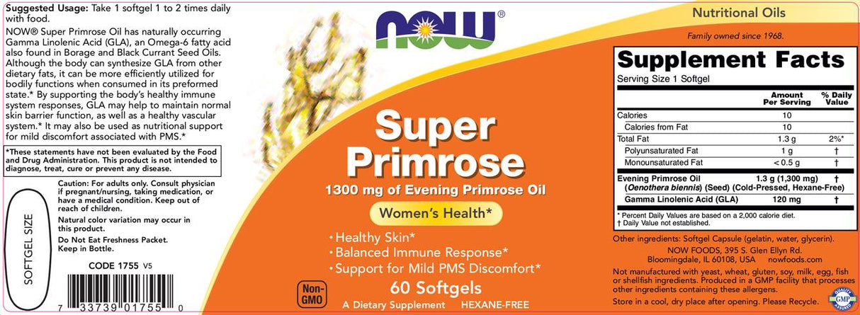 Super Primrose Oil 1300 mg - 60 Гел капсули - Feel You