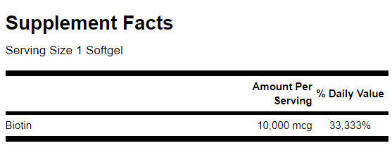 Super Strength Biotin 10 000 mcg - 60 Гел капсули - Feel You