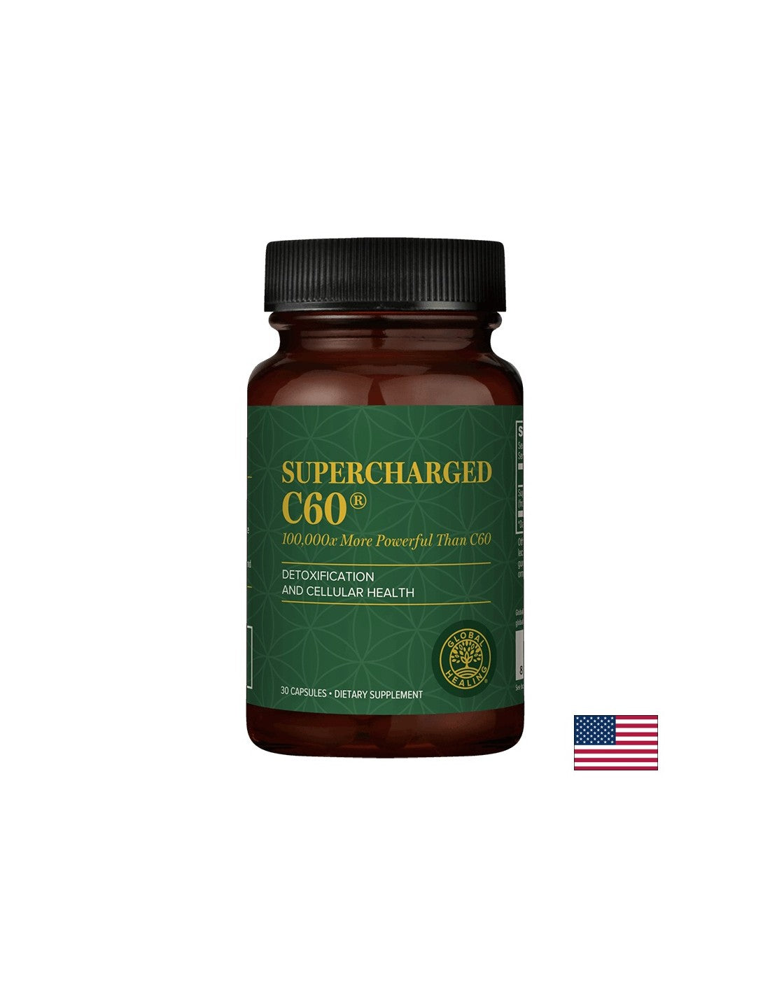 Supercharged C60® - Микроактивиран активен въглен, 30 капсули Global Healing - Feel You