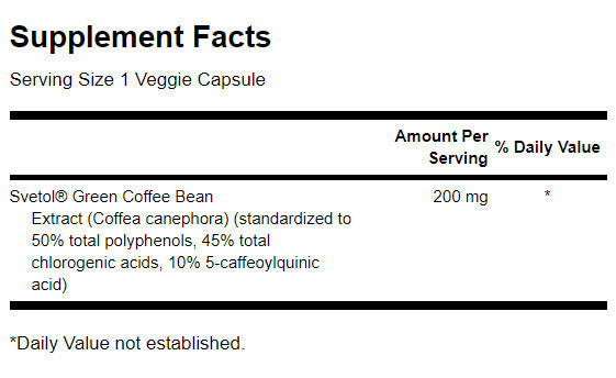 Svetol Green Coffee Bean Extract 200 mg - 60 капсули - Feel You