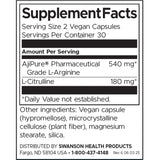Swanson AjiPure L-Arginine With L-Citrulline Pharmaceutical Grade Cardiovascular Health 60 Vegan Capsules - Feel You