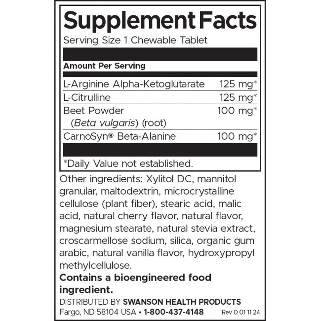 Swanson Beet Root No Plus Fast Acting Chewable Tablets for Cardiovascular Health 60 Chewables - Feel You