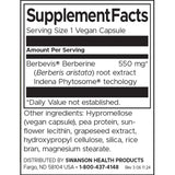 Swanson Berberine Advanced Enhanced Absorption Cardiovascular Health 30 Vegan Caps - Feel You