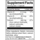 Swanson Calcium With Vitamins D And K 3 In 1 Formula Dietary Supplement 100 Capsules - Feel You
