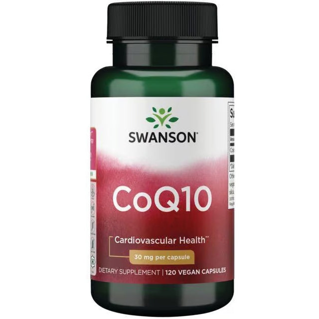 Swanson CoQ10 Cardiovascular Health 30 Mg Per Capsule 120 Vegan Capsules Dietary Supplement - Feel You