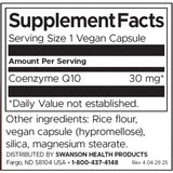 Swanson CoQ10 Cardiovascular Health 30 Mg Per Capsule 120 Vegan Capsules Dietary Supplement - Feel You