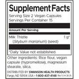 Swanson Full Spectrum Milk Thistle 500 mg Per Capsule Vegan Capsules 30 Count Detoxification Support - Feel You