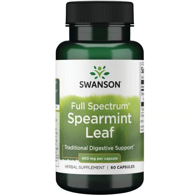 Swanson Full Spectrum Spearmint Leaf 400 mg Per Capsule Herbal Supplement 60 Capsules Digestive Support - Feel You