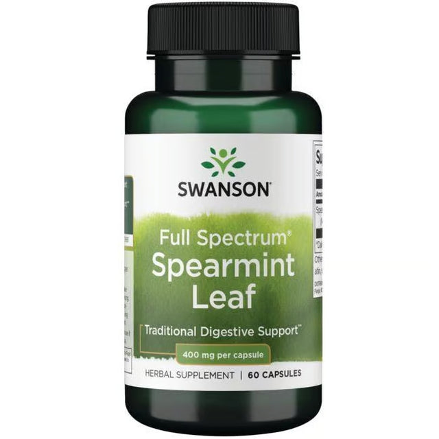 Swanson Full Spectrum Spearmint Leaf 400 mg Per Capsule Herbal Supplement 60 Capsules Digestive Support - Feel You