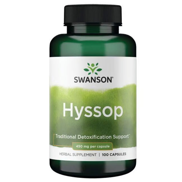 Swanson Hyssop 450 Mg Per Capsule Herbal Supplement Traditional Detoxification Support 100 Capsules - Feel You