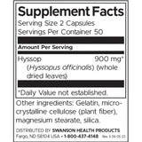 Swanson Hyssop 450 Mg Per Capsule Herbal Supplement Traditional Detoxification Support 100 Capsules - Feel You