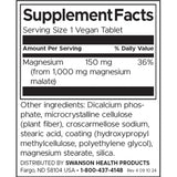 Swanson Magnesium Malate 1000 mg Per Tablet Muscle And Bone Health Mineral Supplement 60 Vegan Tablets - Feel You
