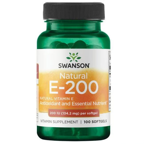 Swanson Natural E200 Vitamin E Softgels 200 IU Antioxidant Support 100 Softgels - Feel You