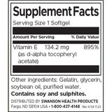 Swanson Natural E200 Vitamin E Softgels 200 IU Antioxidant Support 100 Softgels - Feel You