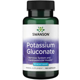 Swanson Potassium Gluconate 99 Mg Per Capsule Mineral Supplement Nervous System Health 100 Capsules - Feel You
