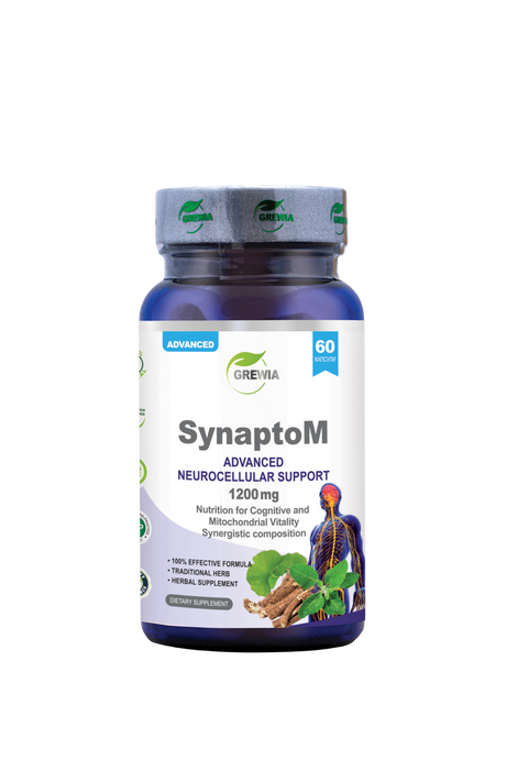 SynaptoM Advanced Neurocellular Brain Support Dietary Supplement For Cognitive Function – 1200 mg, 60 Caps. - Feel You