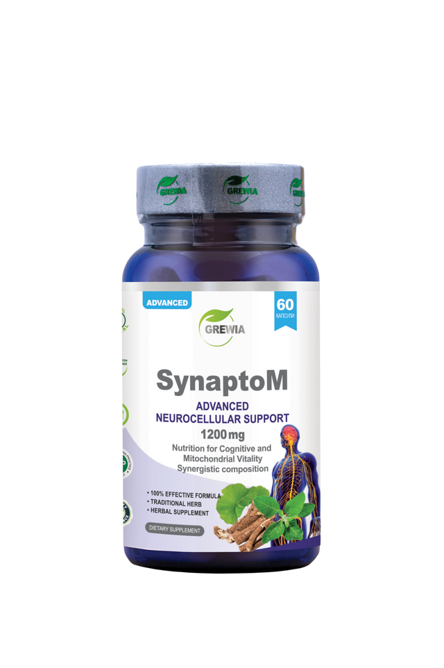 SynaptoM Advanced Neurocellular Brain Support Dietary Supplement For Cognitive Function – 1200 mg, 60 Caps. - Feel You