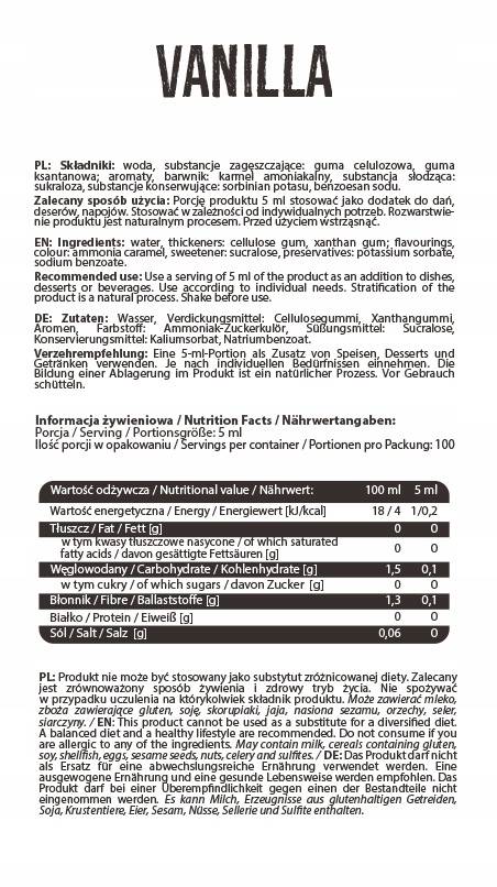 Syrup Zero Calorie | Vanilla - 500 мл - Feel You