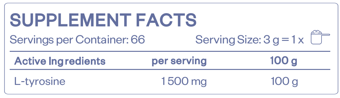 TYROSINE POWDER - UNFLAVORED - 210 g - Feel You