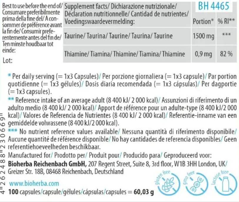 Taurine 500 mg - 100 капсули - Feel You