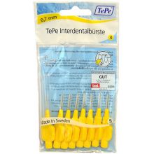 TePe - Interdental Brush Normal (0.7 mm yellow 8 pcs) - interdental toothbrushes - Feel You