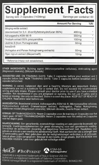 Testo-Bol | with Nettle Root & Ashwagandha KSM-66 - 120 капсули - Feel You