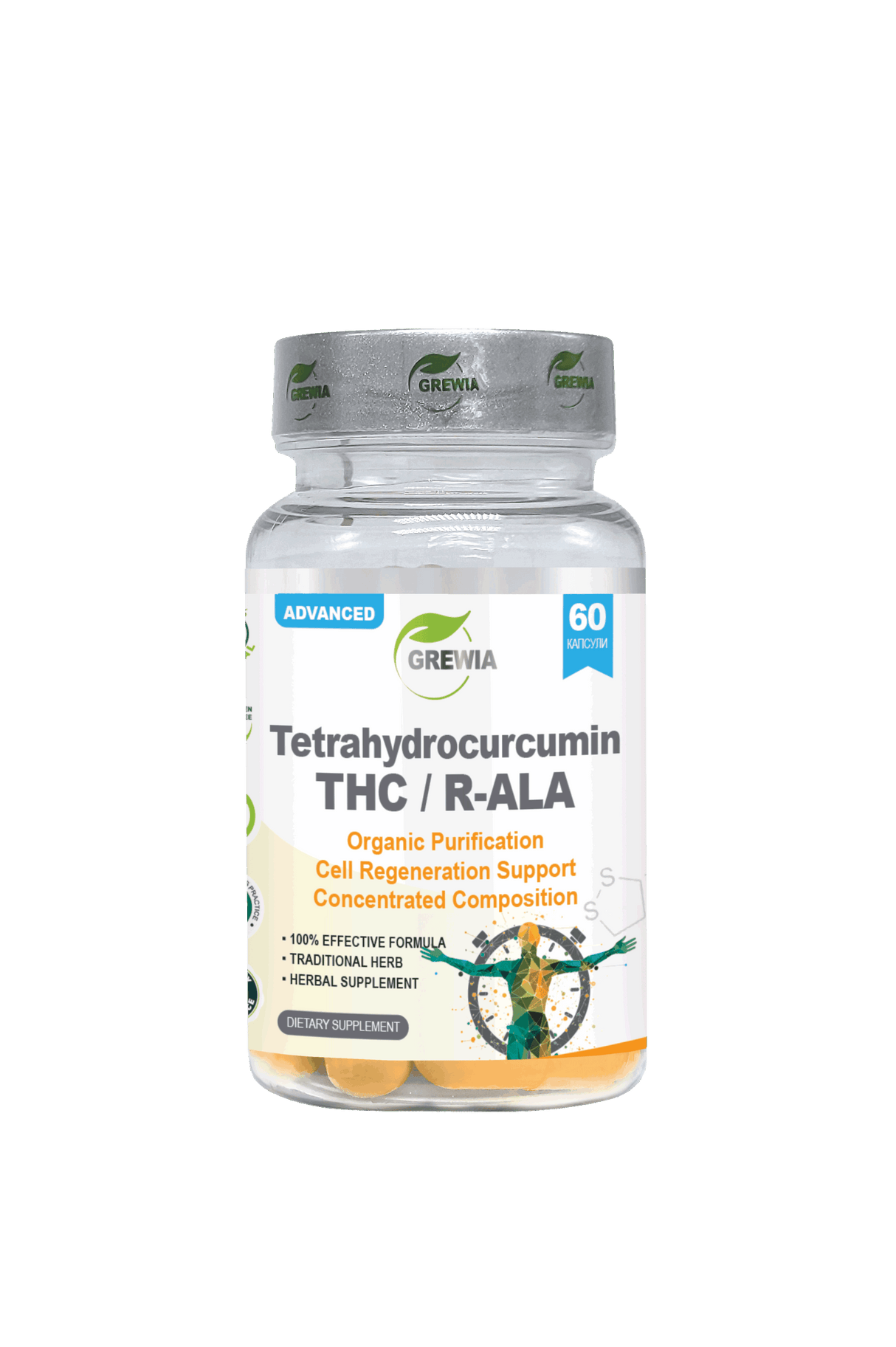 Tetrahydrocurcumin THC / R-ALA – Combination Formula, Dietary Herbal Supplement – 60 Caps. - Feel You