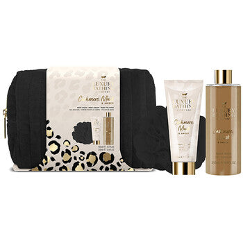 The Luxury Bathing Company - Body Care Gift Set in Cosmetic Bag ( cashmere, musk & amber ) - Feel You