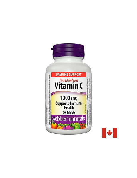 Time Release Vitamin C - Витамин С 1000 mg, 60 таблетки с удължено освобождаване Webber Naturals - Feel You