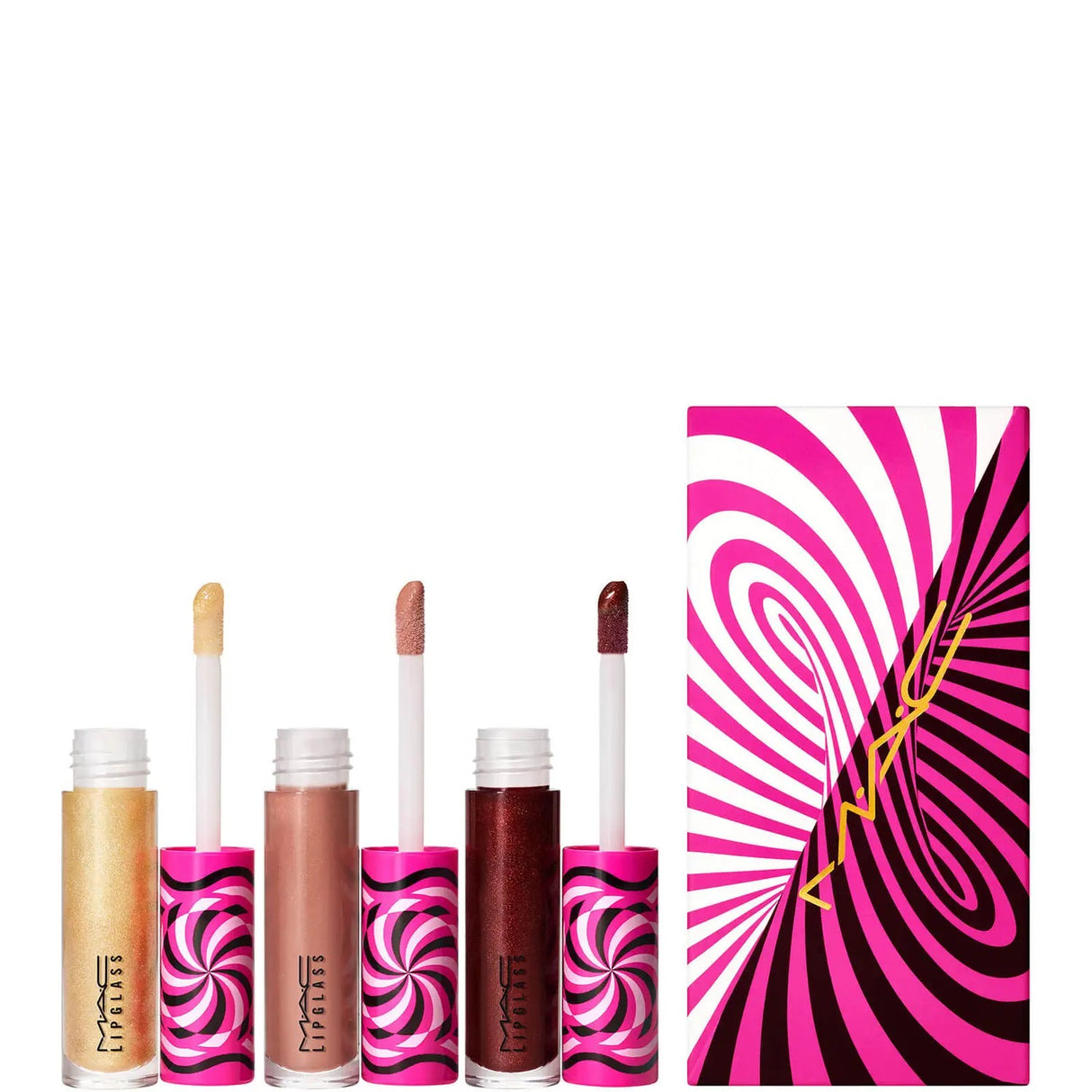 Tiny Tricks Set MAC: Lipglass, Lip Gloss, Optical Delusion, 2.4 g + Lipglass, Lip Gloss, Tiktalk of the Town, 2.4 g + Lipglass, Lip Gloss, Gilty of Trickery, 2.4 g - Feel You