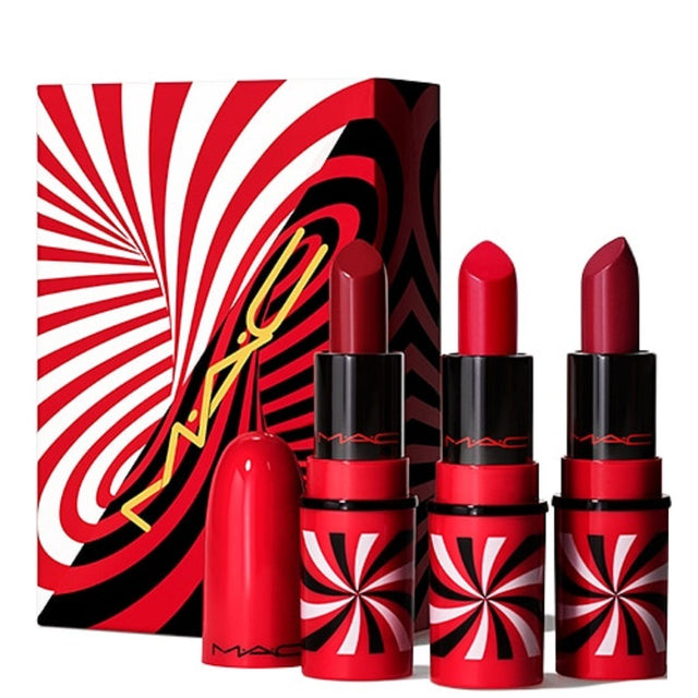 Tiny Tricks Set MAC: Mini, Matte, Cream Lipstick, Awe-Spicious, 1.8 g *Miniature + Mini, Matte, Cream Lipstick, Snappy-Go-Lucky, 1.8 g *Miniature + Mini, Matte, Cream Lipstick, Sleight Of Grand, 1.8 g *Miniature - Feel You