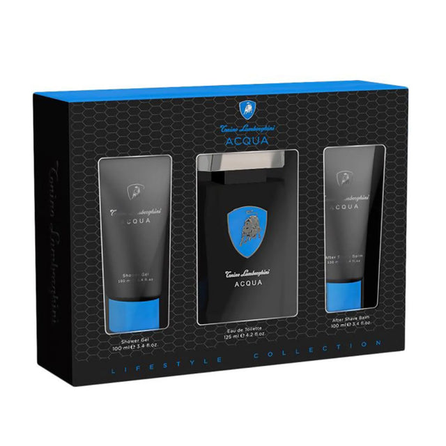 Tonino Lamborghini Acqua Eau De Toilette 125ml Spray Gel De Baño 100ml Balsamo After Shave 100ml - Feel You