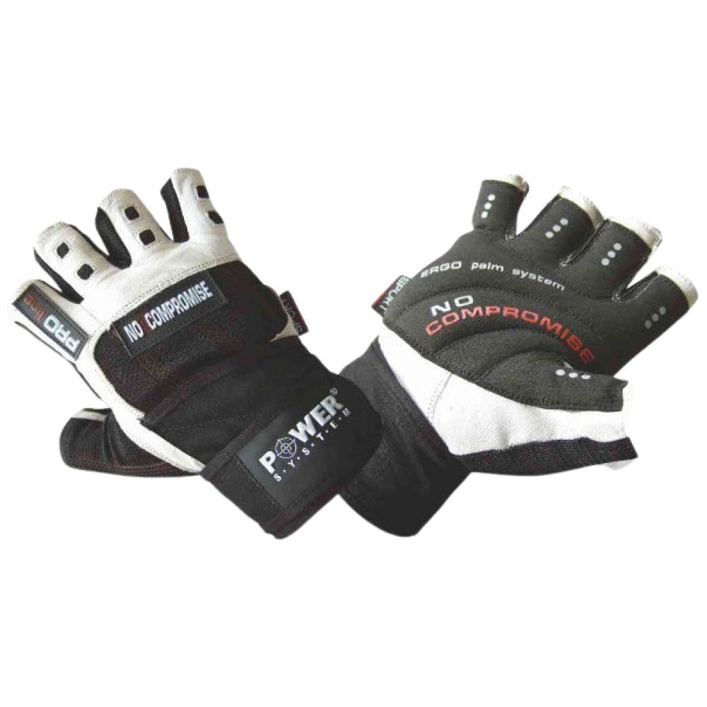 Training Gloves with Wristwraps | No Compromise - White / Black - Feel You