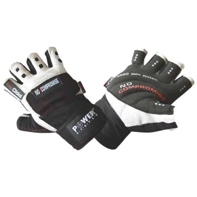 Training Gloves with Wristwraps | No Compromise - White / Black - Feel You