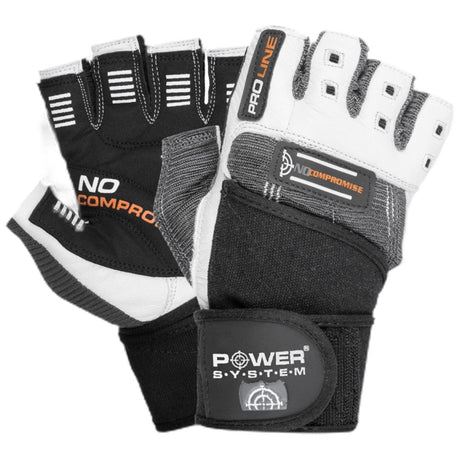 Training Gloves with Wristwraps | No Compromise - White / Grey - Feel You
