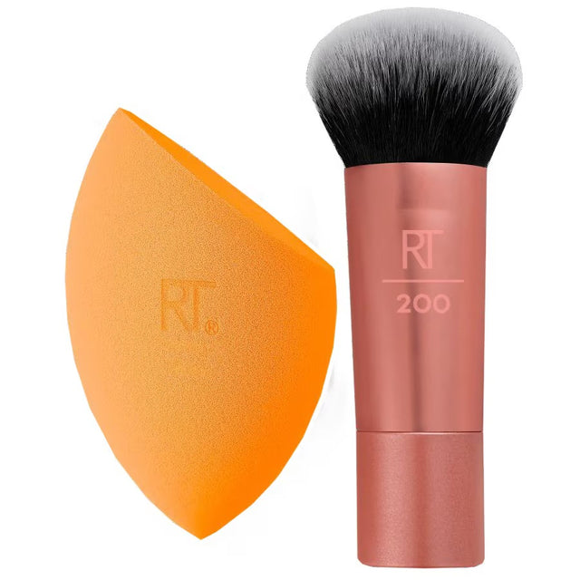 Travel Set Real Techniques: Mini, Blush Brush, RT200 + Miracle, Makeup Sponge, Orange - Feel You