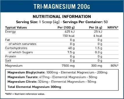 Tri-Magnesium Powder | Bisglycinate, Taurate & Citrate - 200 грама - Feel You