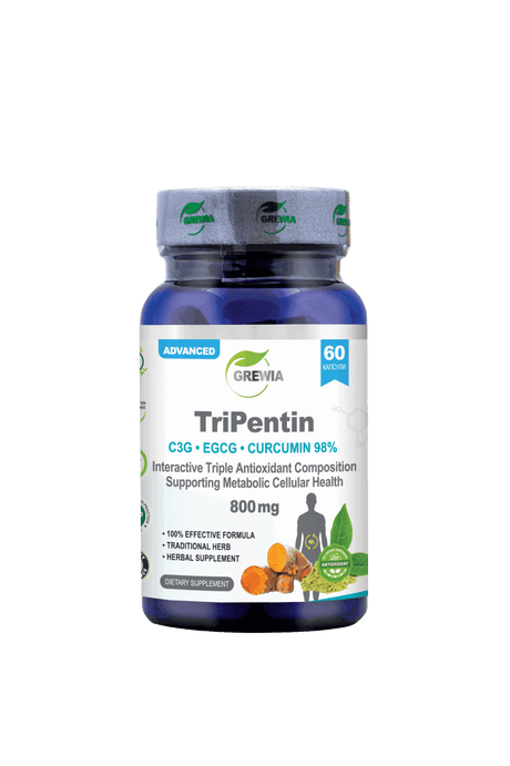 TriPentin C3G, EGCG, Curcumin 98% – 800 mg, 60 Caps. - Feel You