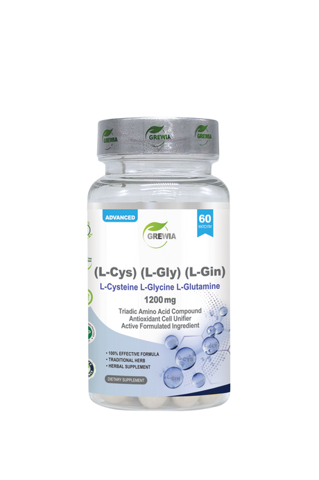 Triadic Amino Acid Compound L-Cysteine L-Glycine L-Glutamine – 1200 mg Дневна Доза, 60 Caps. - Feel You